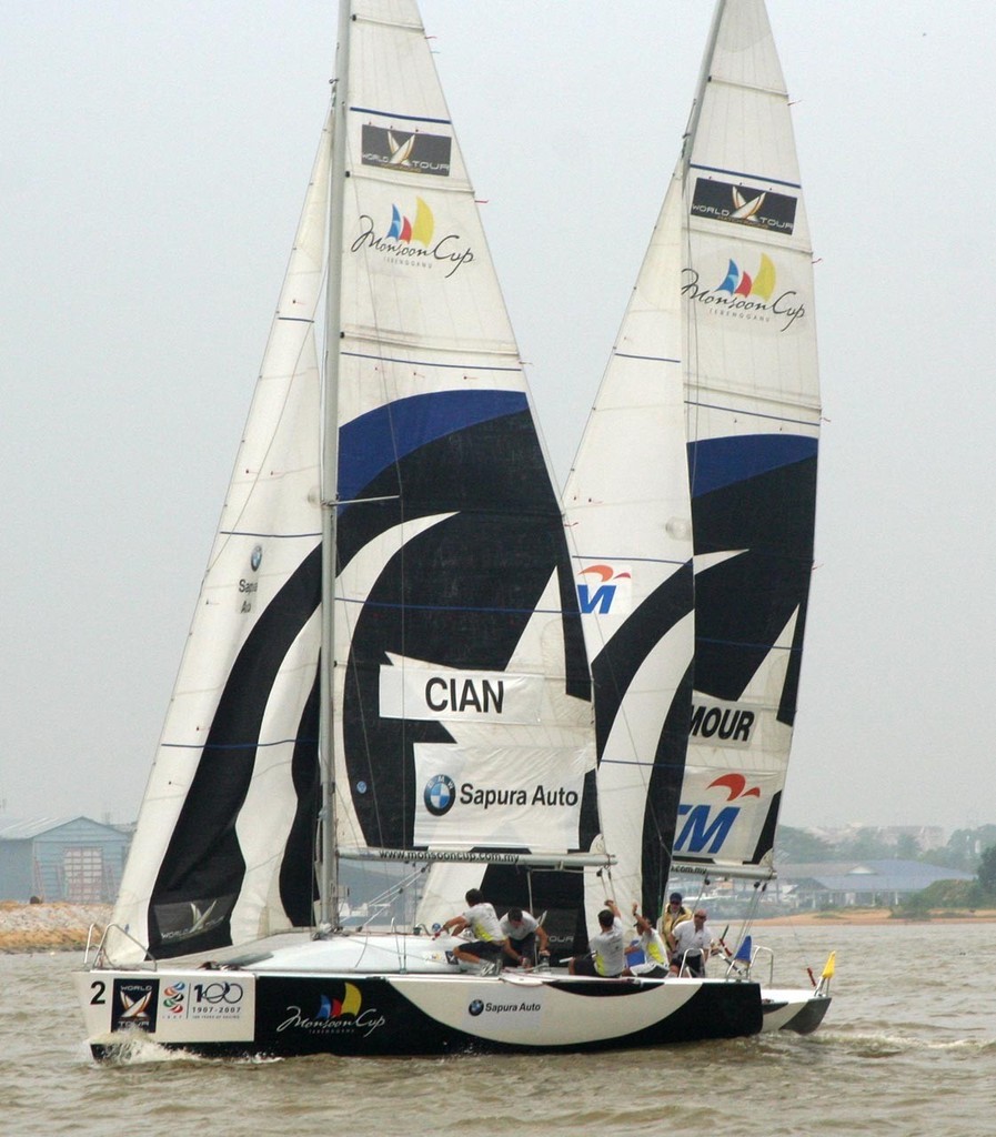 Gilmour and Cian - a luffing match before the start - Monsoon Cup 2007 &copy; Sail-World.com /AUS http://www.sail-world.com